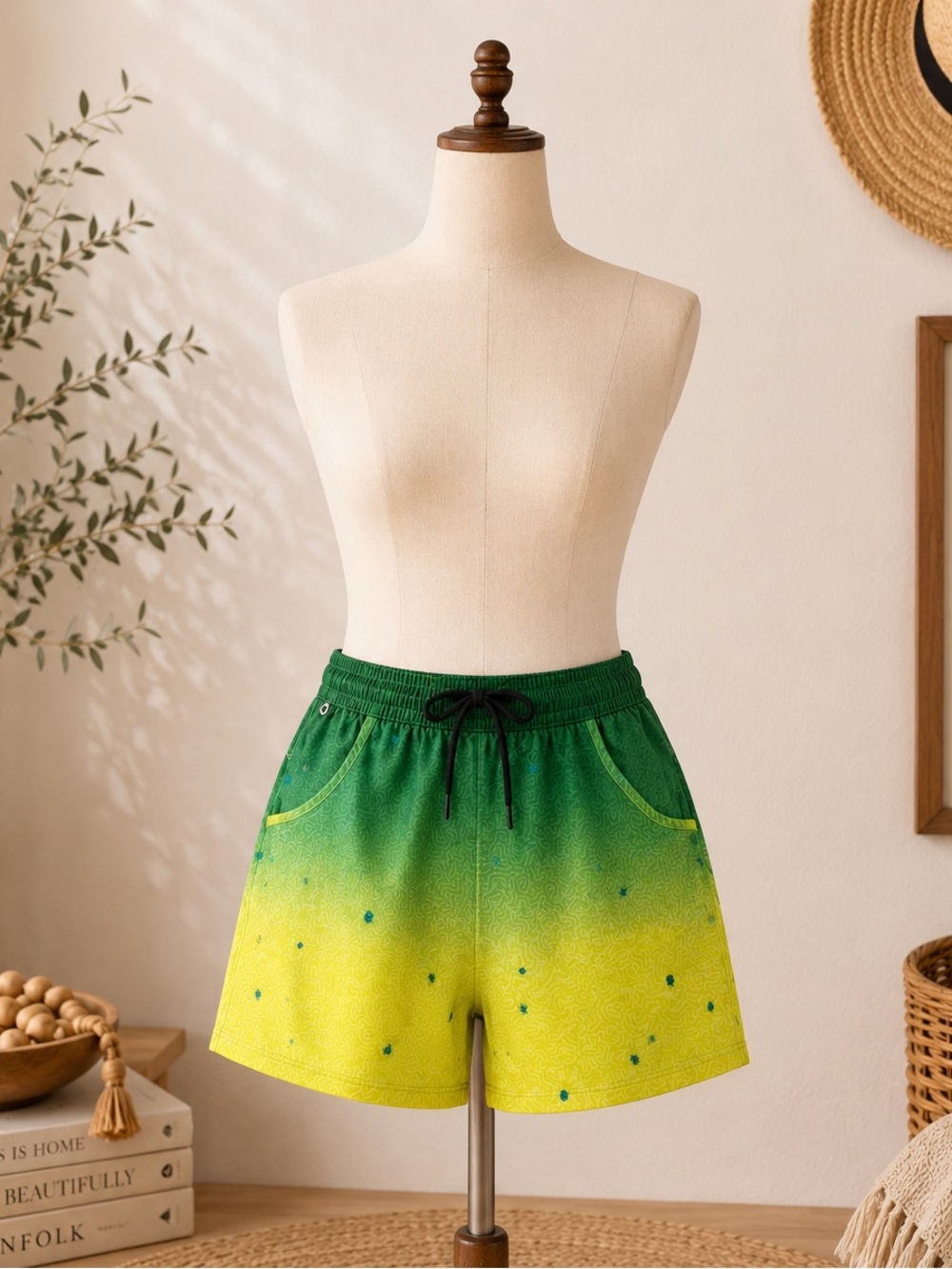 NWOT Columbia Performanc Outdoor Shorts XL Green Yellow Ombré-Beach, Swim, Fish